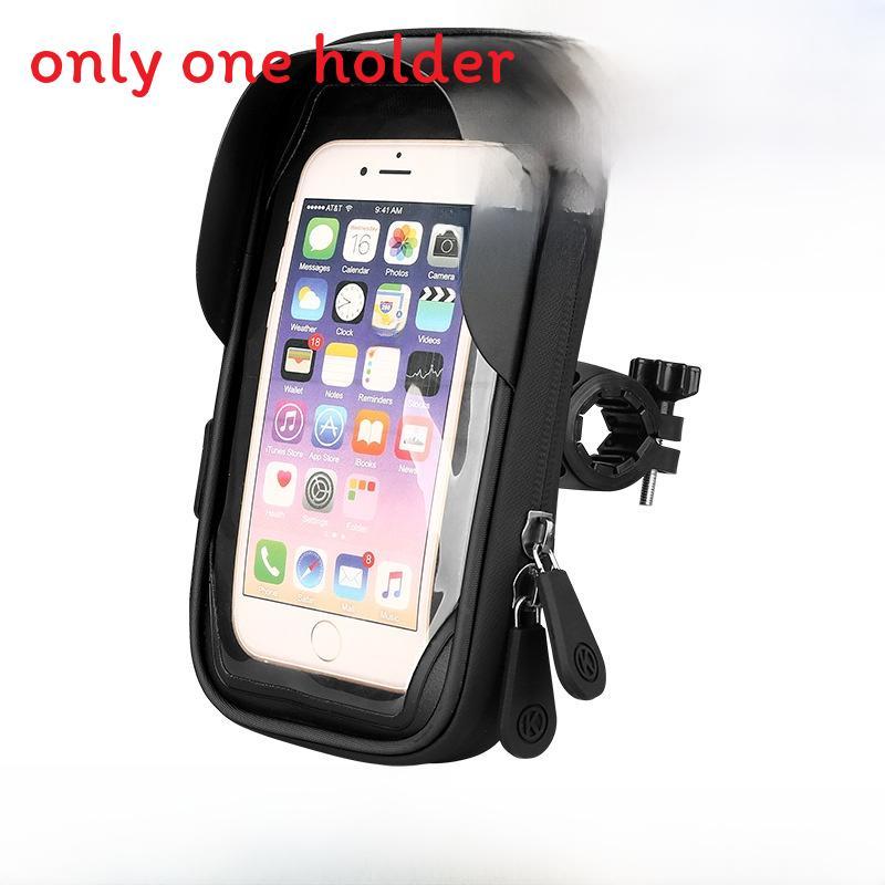 Mountain Bike Touchscreen Phone Holder Waterproof Navigation Mount For Ebike Commuting Black