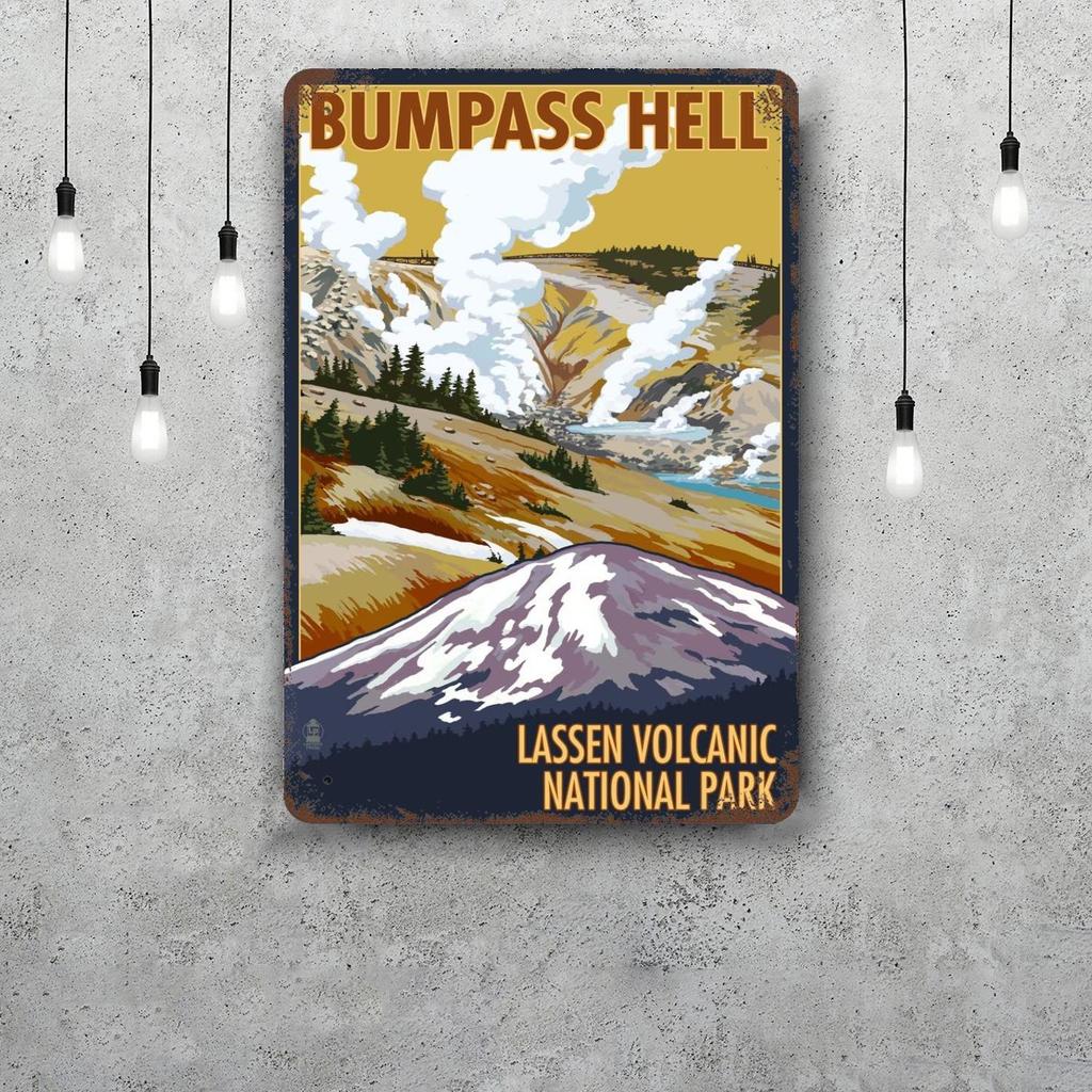 Lassen National Park Retro Vintage Tin Sign Poster Decorative Plaque Metal Plate Wall Decor