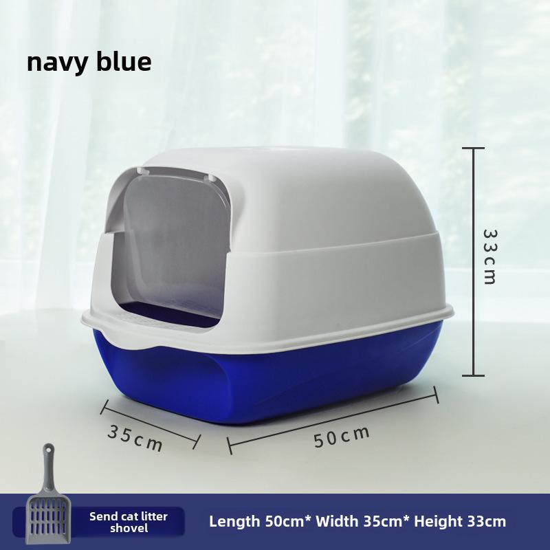 Litieră mare pentru pisici, cu dublă utilizare, cu design anti-stropire