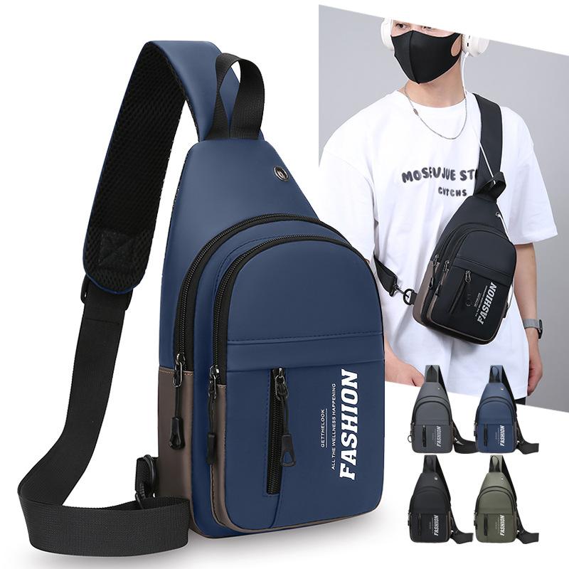 Crossbody Bag Men's Trend Joker Fashion Pocket Sports Multi Functional Chest Bag New One Shoulder Small Backpack Women.