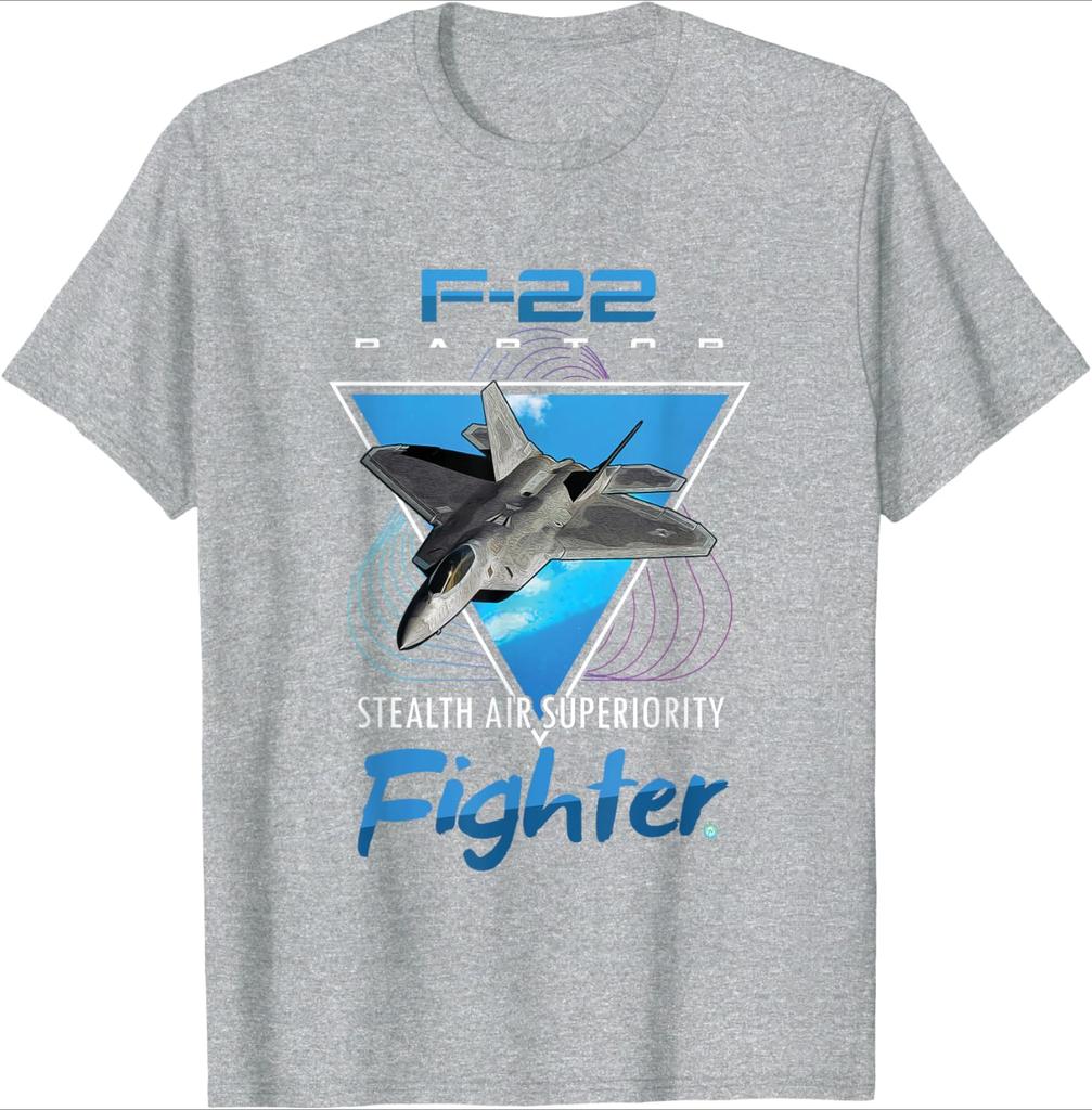 F22 Raptor Stealth Fighter Jet pattern design100 cotton summer Oneck short sleeve casual printed mens Tshirt