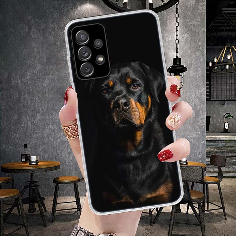 Rottweiler Dog Soft Phone Case For Samsung Galaxy A13 A14 A15 A16 A17 A53 A54 A55 A56 A57 A33 A34 A35 A36 A37 A23 A24 A25 A26 Ga