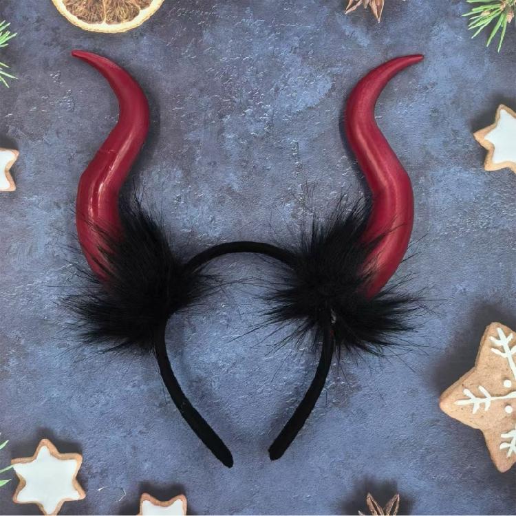 Contemporary Devil Horn Headpiece Comfortable Cosutme Headbands For Theatrical Performances Cosplay Enthusiasts