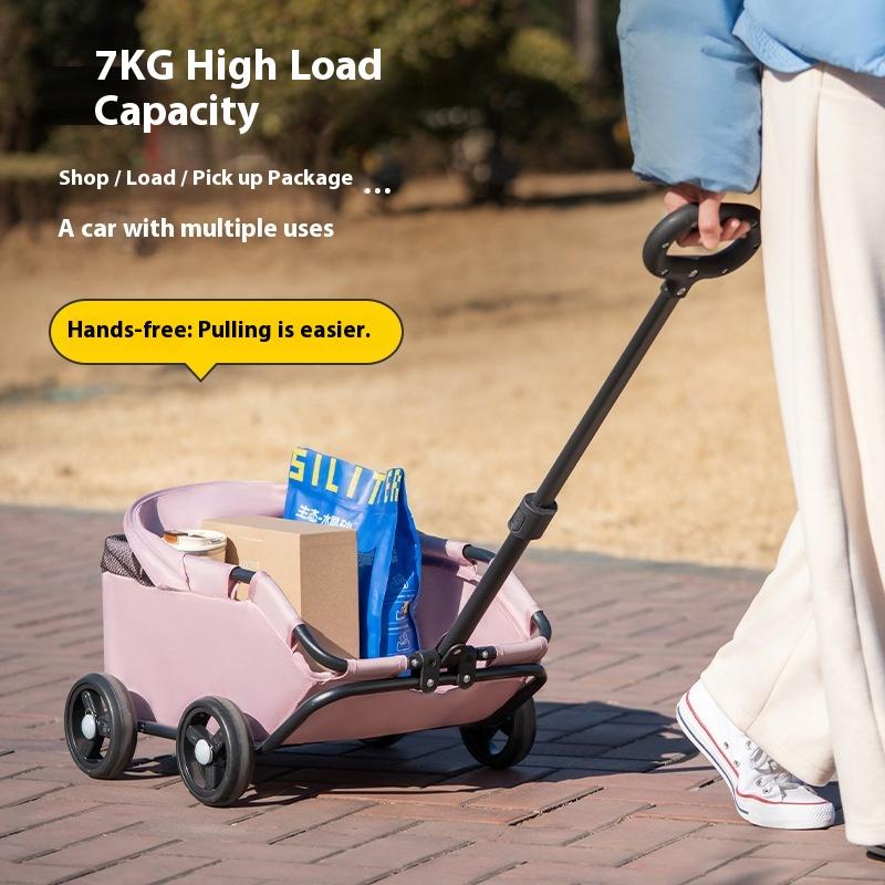 Small Pet Cart Dog Cat Teddy Baby Cart Out Small Pet Cart Lightweight Foldable Outdoor