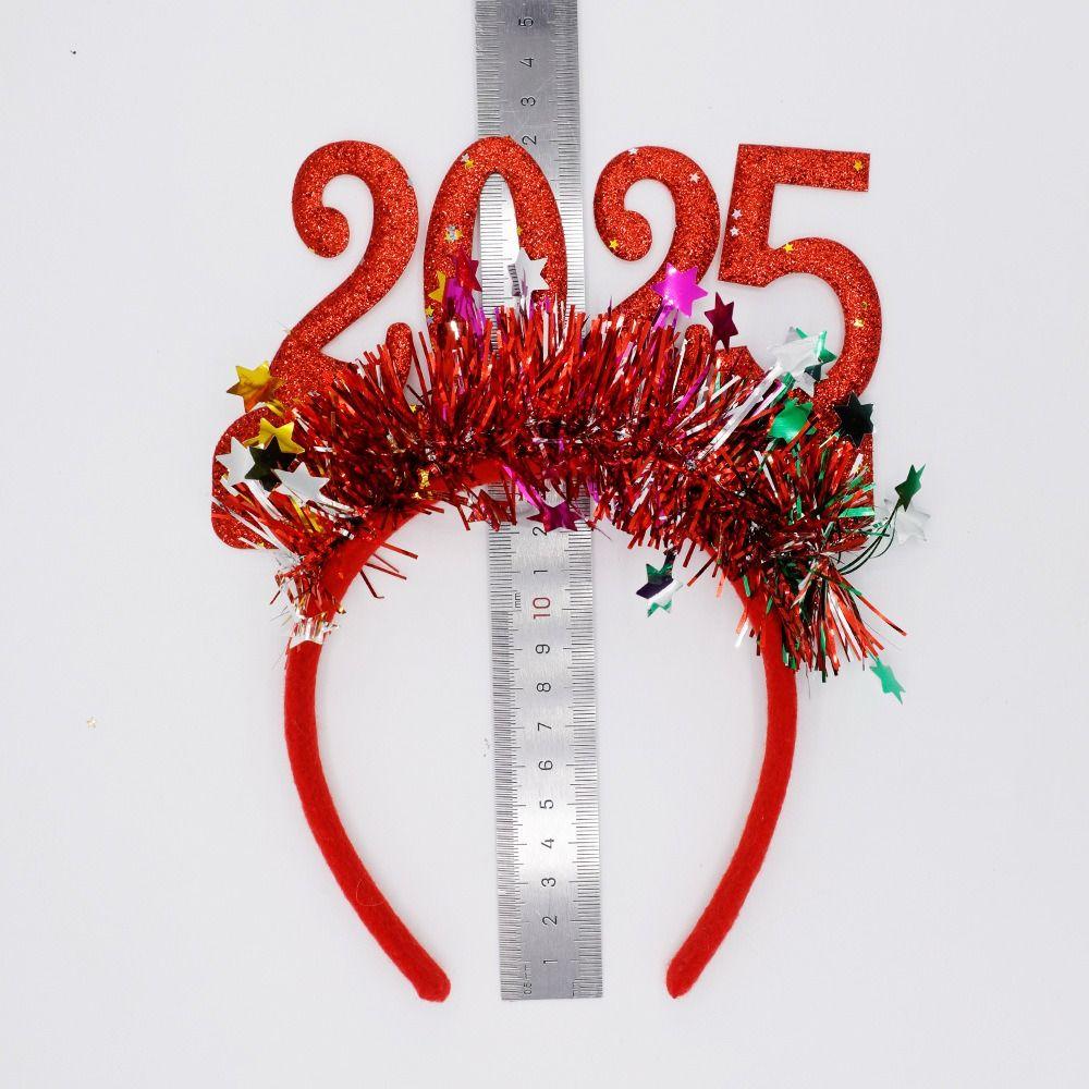 Sequin Christmas Headpiece Letter New Year Headdress 2025 Happy New Year Headband  Party Decoration