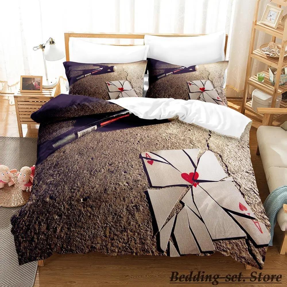 HIGH CARD Poker Bedding Set Single Twin Full Queen King Size Anime Duvet Cover for Adult Kid Bedroom