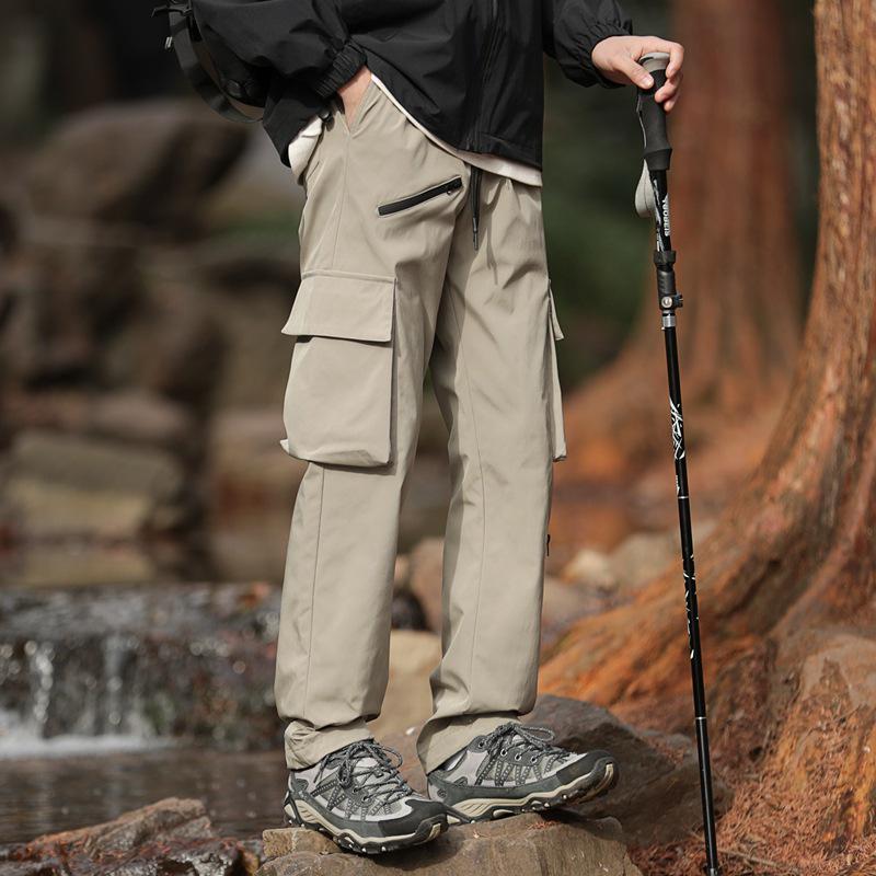 Pánské větruodolné vodoodpudivé cargo turistické kalhoty na jaro/podzim pro outdoor