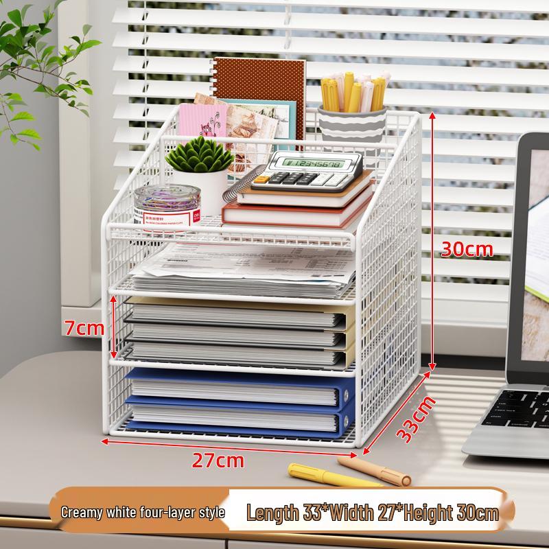 Multi-Layer Desk Organizer and File Storage Box