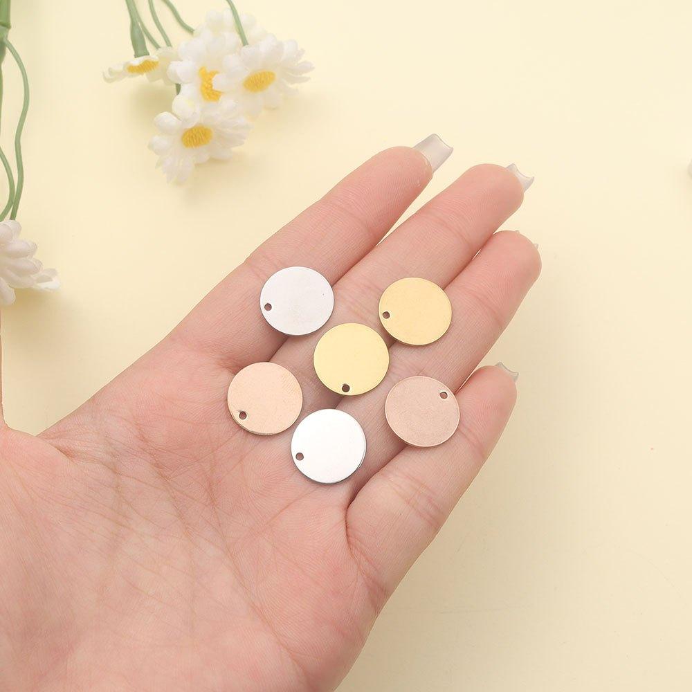 3/6/9pcs Alloy Material Circular Pendant, Geometric Shape Circular Cleaning Pendant DIY Bracelet Necklace Earrings Jewelry Making