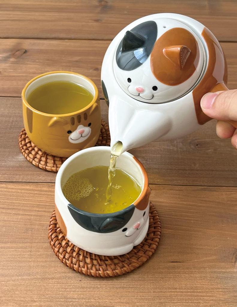 Decore Corporation Cat Teapot, Brown, Size Approx. W17.5 D13.8 H9.8 MG-38593