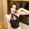 Lace neck sling vest with chest pad female pure desire style hot girl one-word shoulder tube top short top bottoming shirt