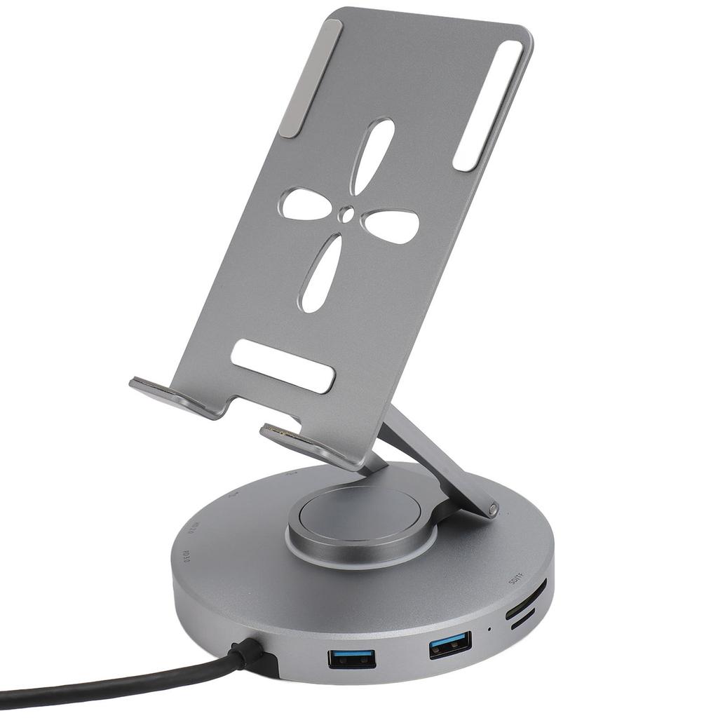 10 in 1 USB C HUB Stand Rotatable Type C Tablet Stand with 4k HD Multimedia Interface USB C 2.0 3.0
