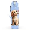 1PZ Adorabile Cucciolo di Cane 750ml Colore Plastica Borraccia Sportiva Anti-perdita Tappo a Flip con Cannuccia Adatta per Sport Ufficio Uso Domestico