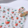 3D Frosted Strawberry Nail Art Stickers - Self-Adhesive DIY Decoration