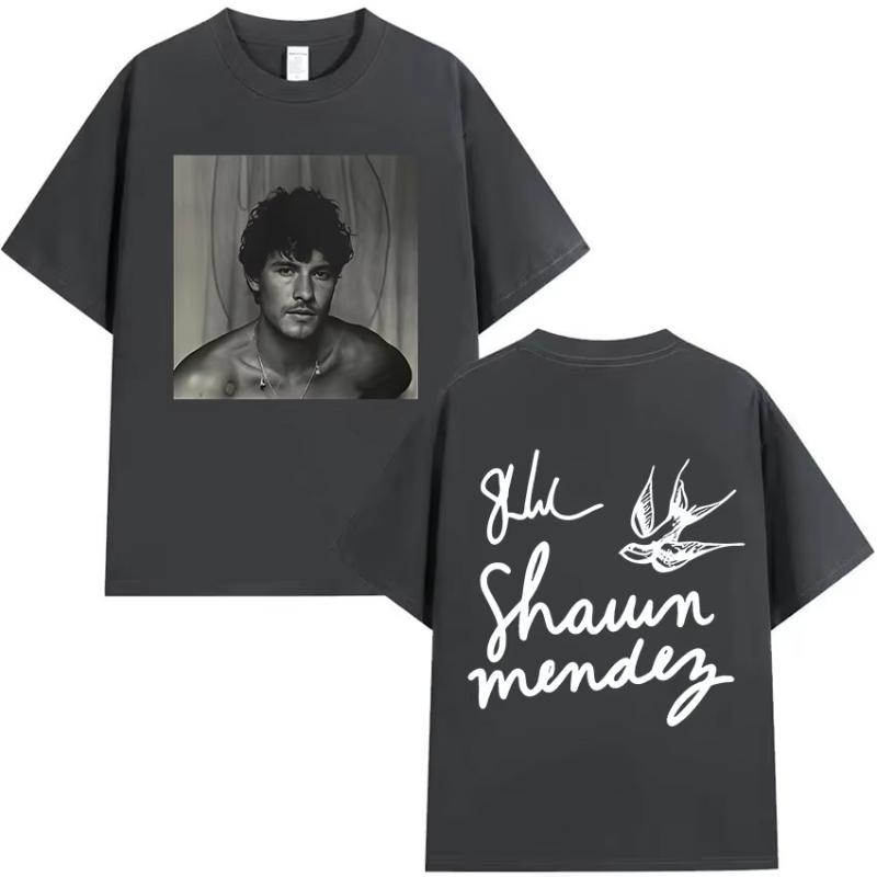 Rapper Shawn Unisexdes Tour 2025 Nuova Maglietta Grafica Album Unisexs Hip Hop Gotico Manica Corta Magliette Vintage Cotone Oversize