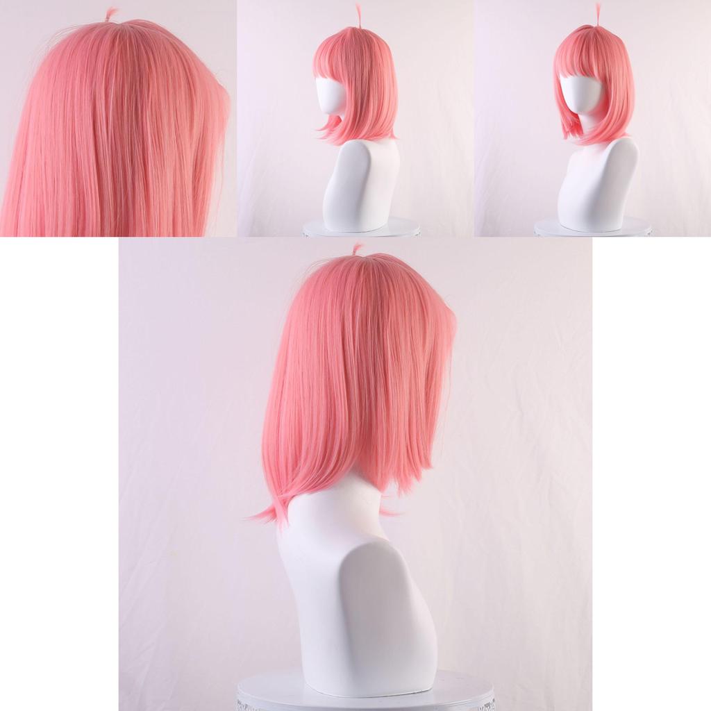 Premium Pink Bob Cut Cosplay Wig For Anime Characters Featuring Anya Forger From Spy X Family