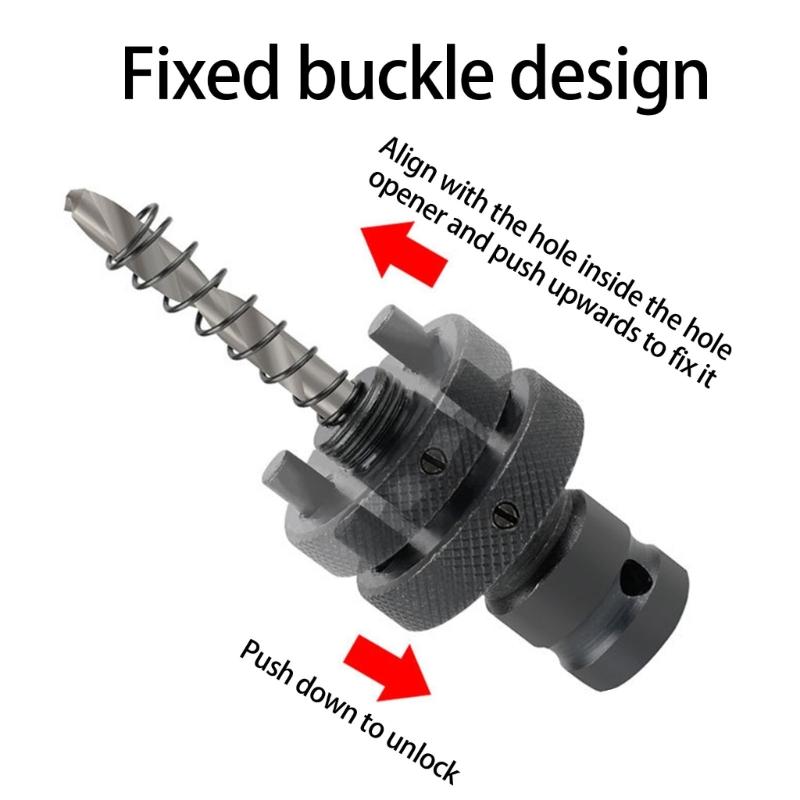 Square Drive Adapter with Drill Bit Hole Sawing Arbor Center Drill Extension Rod for Secure Hole Sawing Operations
