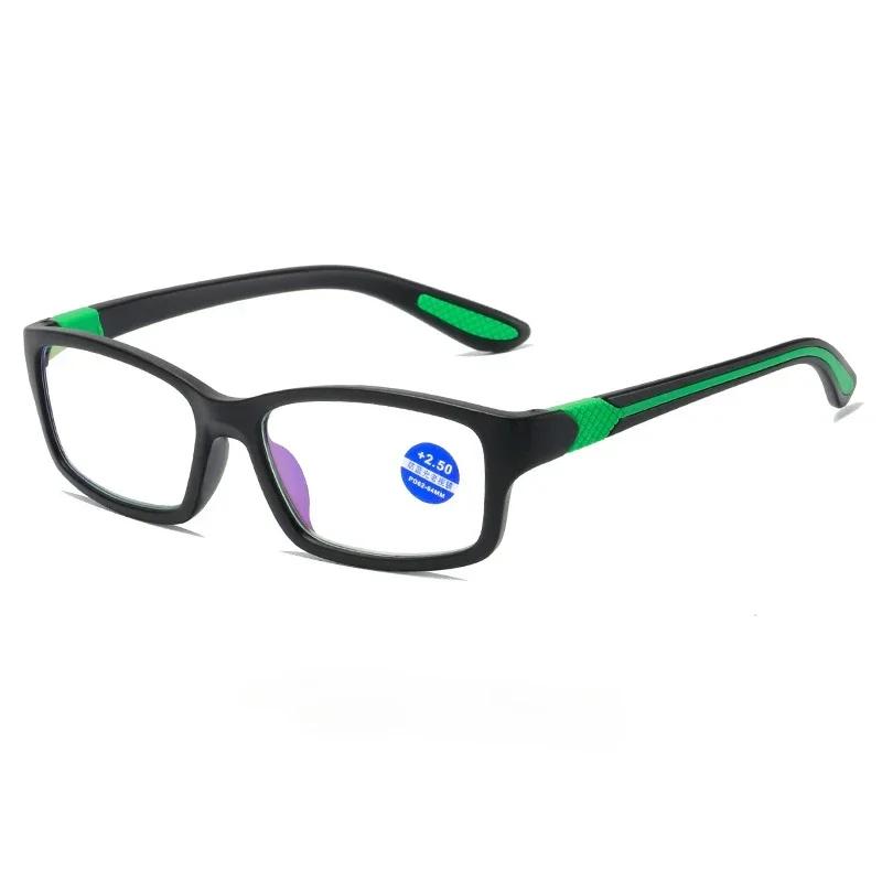 Retro TR90 Far Sight Reading Glasses Flexible Unisex Vintage Square Transparent Eyewear for Sports
