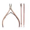 Manicure Nail Tool Hot Sale Rainbow Color Nail Salon DIY 3Pcs/set Dual-ended Stainless Steel Nail Cuticle Pusher Scissor Set