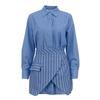 Blue and White Striped Shirt and Asymmetrical Skirt Set