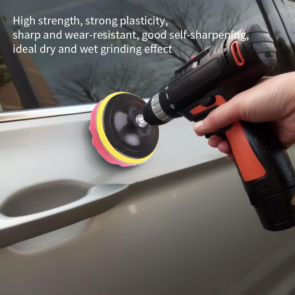 7Pcs 7"Car Polishing Pads Woolen Buffer Adhesive Backer Pad Waxing Compound Tool