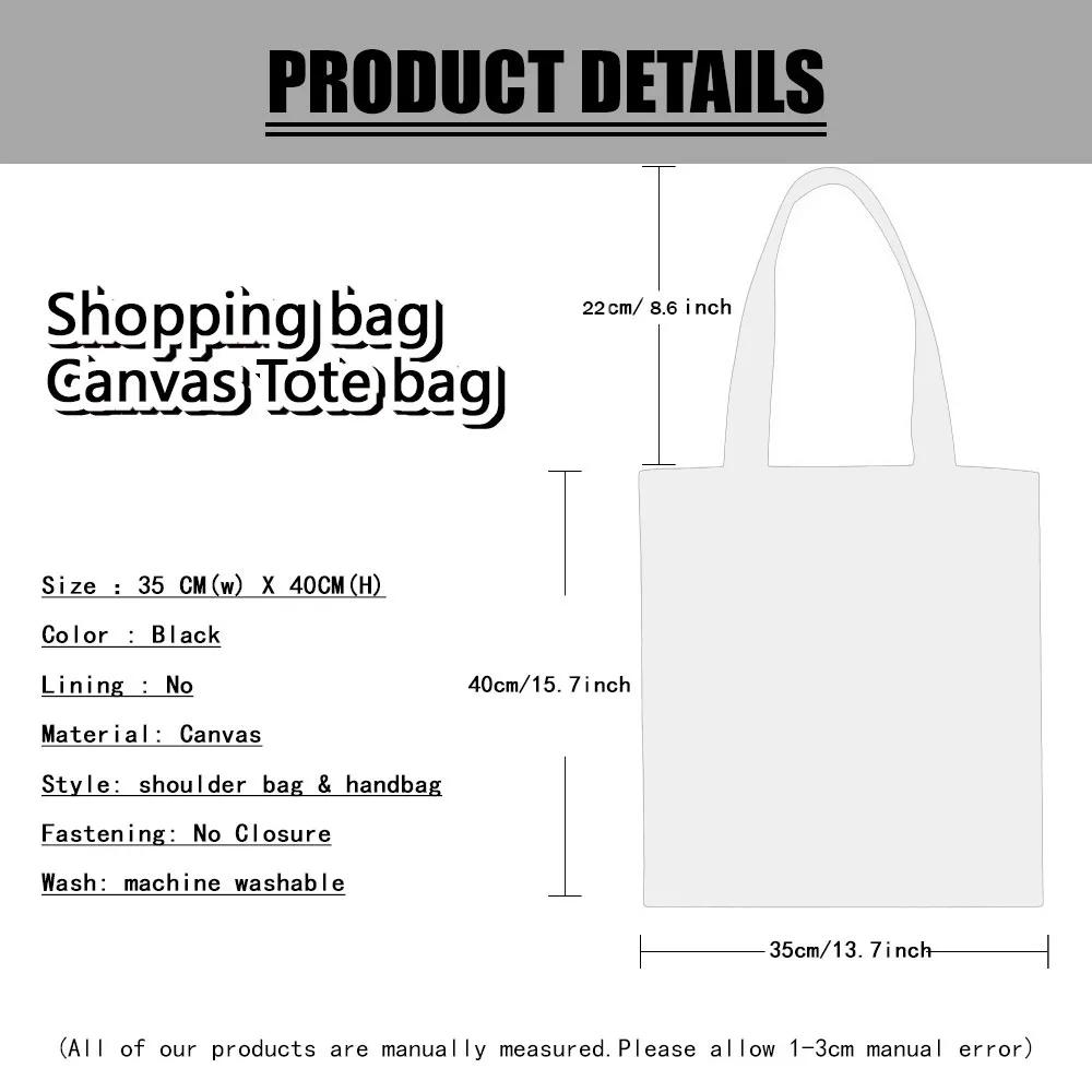 Custom Name White Canvas Tote Bag Large Capacity Foldable Supermarket Shopping Bag For Women Shopper Personalized Handbags