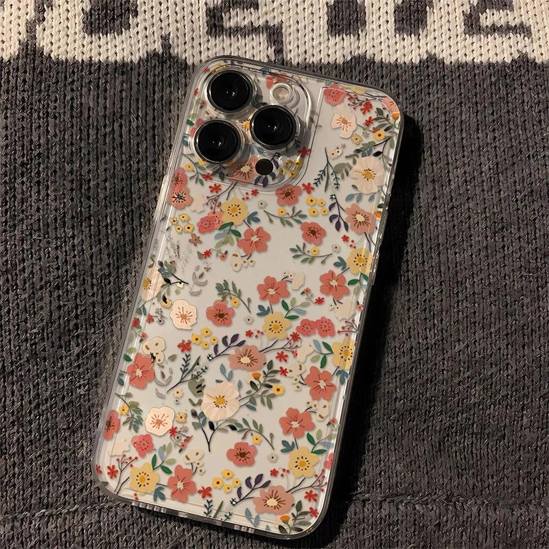 Ins Fresh Small Wildflower iPhone 17Promax Mobile Phone Case Transparent Application Apple 16promax Space Case