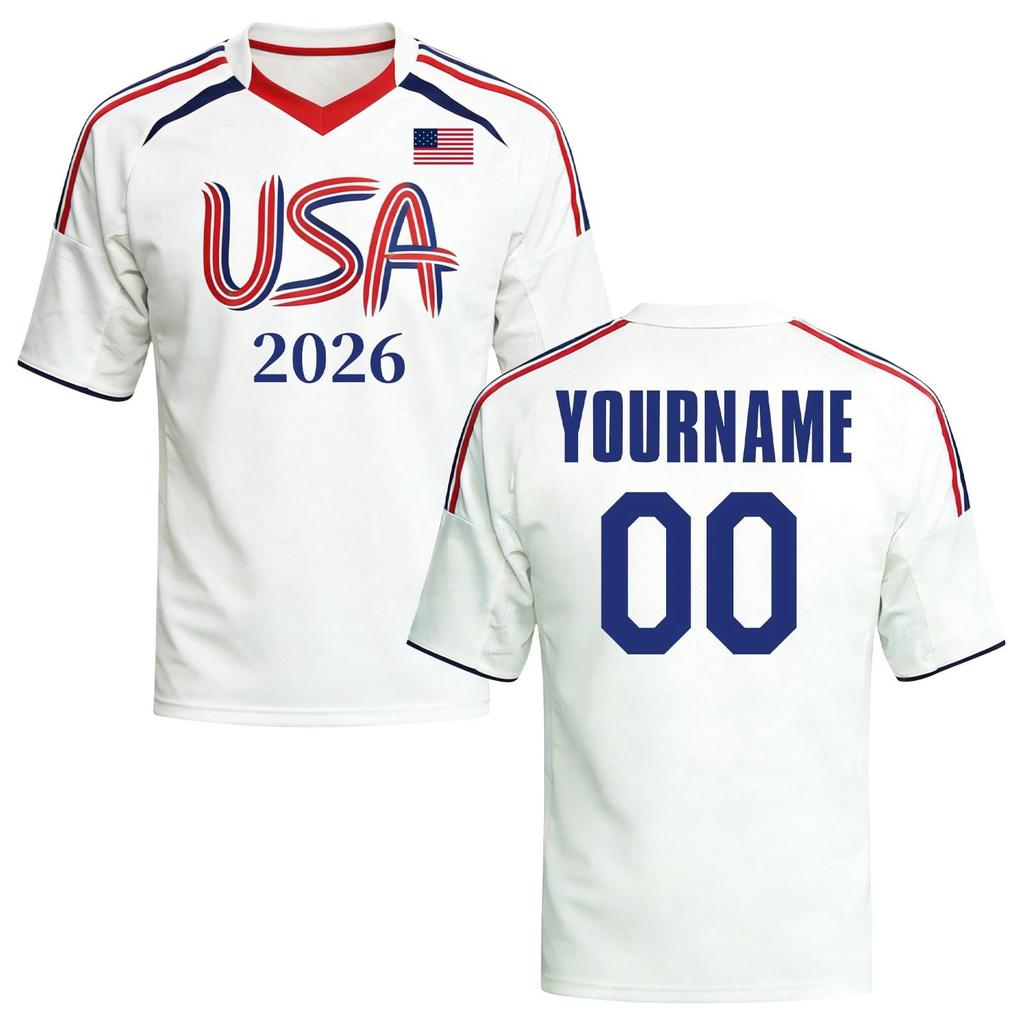 Custom Soccer Jersey 2026 Personalized Team Shirt Breathable Short Sleeve Athletic Uniform for Men and Youth