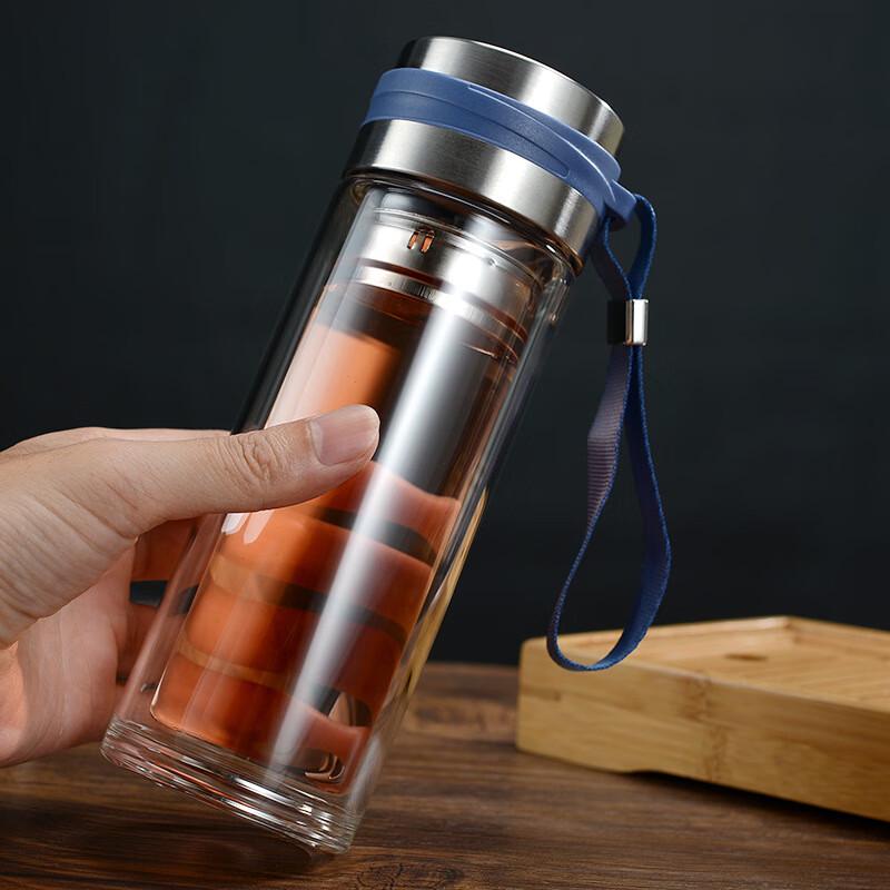 Shengdahao SDH-550 Portable Double-Layer Glass Water Bottle