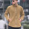 Men's Casual Loose Stand Collar Color Casual Fashion Long-sleeved Zipper Shan Bubble Fleece Jacket