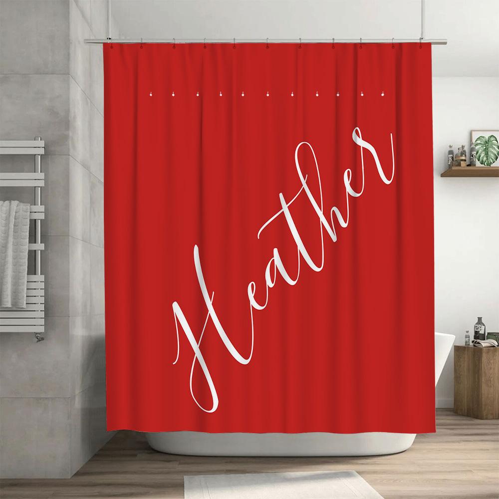 Unique Watercolor Bathroom Shower Curtain with Floral Pattern Decorations Pink Yellow Red White Black Design Fabric Waterproof f