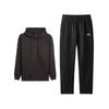 Fashionable Hooded Solid Color Simple Daily Versatile Jacket Fleece Long Pants Casual Sports Suit Women Suit AWDVJ00-4+AKLVD34-1
