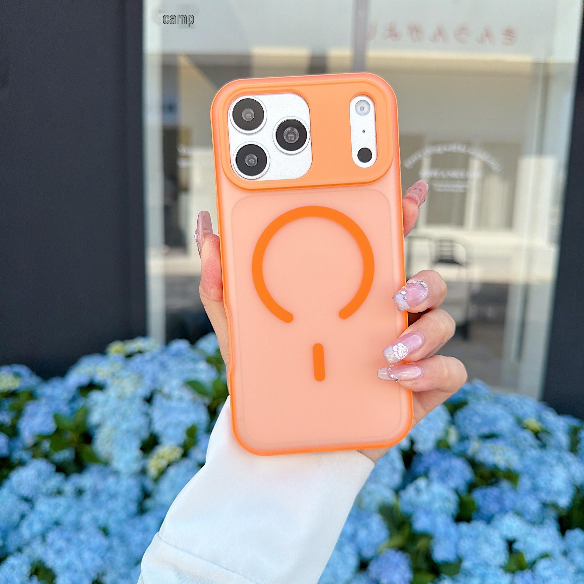 

Apple iPhone 17/16 Pro Max Magnetic Matte Case, Skin-Feel Protective Cover 16 Pro помаранчевий