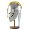 Viking Wolf Armor Helmet Silver Gold  Medieval Metal Knight Helmets With Brass Accents Chainmail  Wearable For Adult