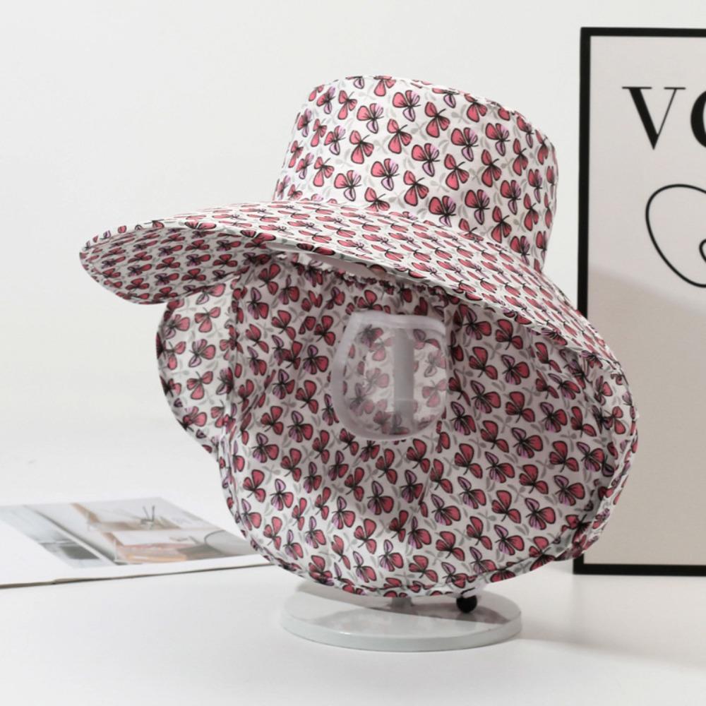 UV Protection Tea Picking Work Hat Wide Brim Fisherman's Hat Face Mask Sun Hat Summer Outdoor