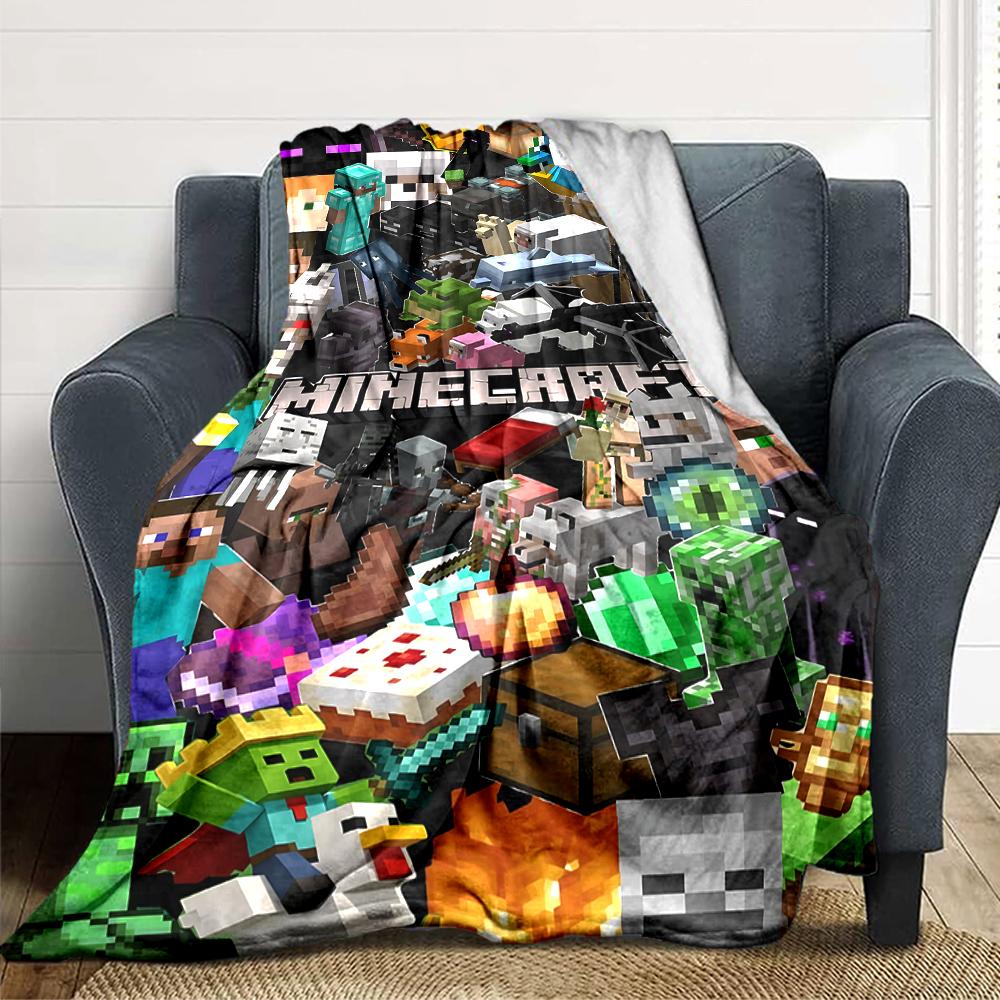Minecraft Adventure Blocks Blanket Soft Throw Blanket For Home Bedroom Bed Sofa Travel Office Solid Christmas Blanket