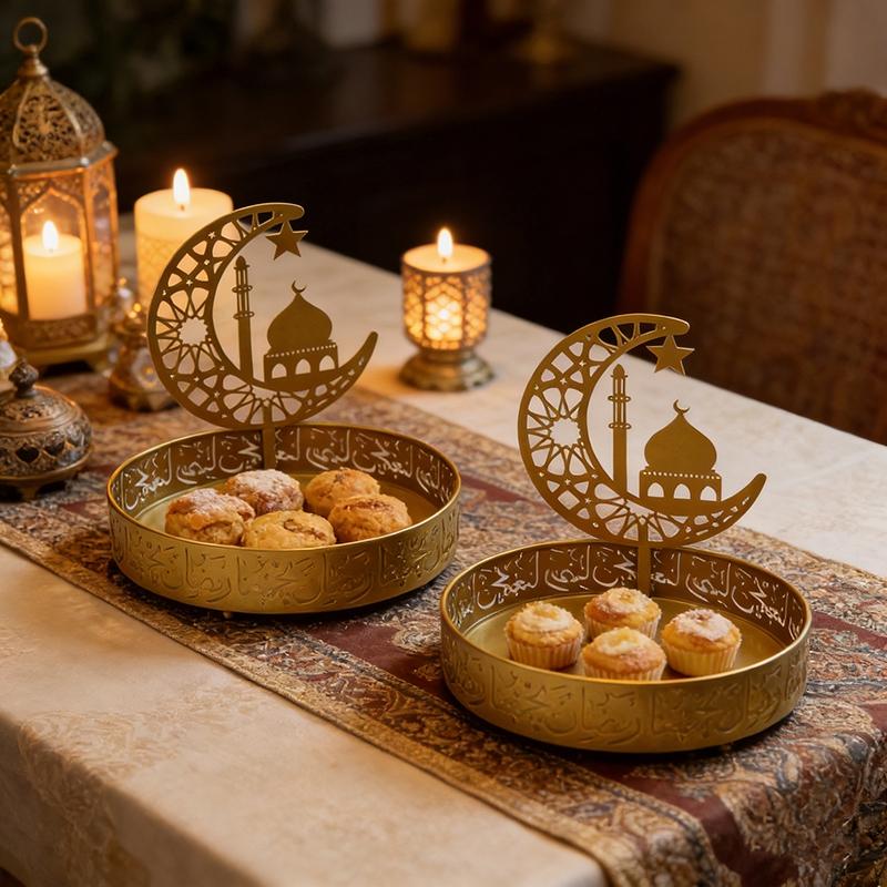Ramadan Candy Box Tray Mubarak Ramadan Decoration Eid Mubarak Sweet Table Trays Snack Dishes Kareem Muslim Party Supplies