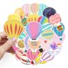 50PCS Hot Air Balloon & Cartoon Girl PVC Stickers for Skateboards, Water Bottles, Luggage.