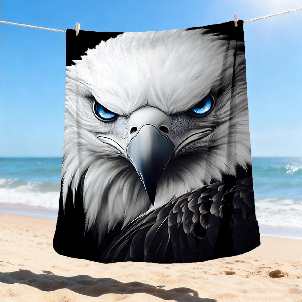 1pc Eagle Head Print Outdoor Blanket, Lightweight Polyester,