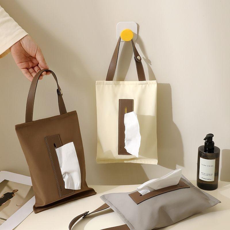 1/3pcs Hanging Tissue Box Wall-mounted Tissue Storage Bag Napkin Foldable Tissue Bag Reusable grigio