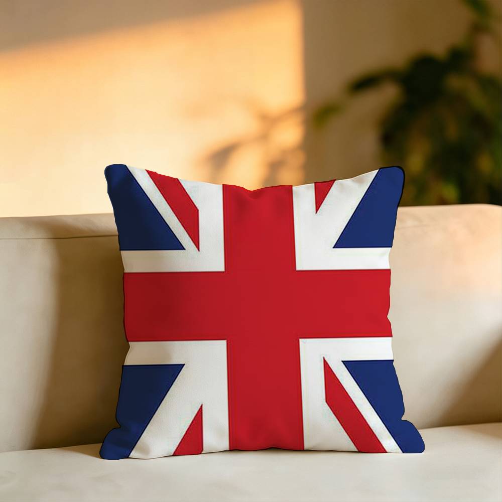 Britische Künstlerische Flagge Quadrat Doppelseitig bedruckte Kissenhülle Schlafzimmer Nachttischkissen Sofakissenbezug