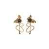 Three-Dimensional Bronze Rose Snake Stud Earrings, Retro High-End Sense Exaggerated Cold Wind Earrings Women