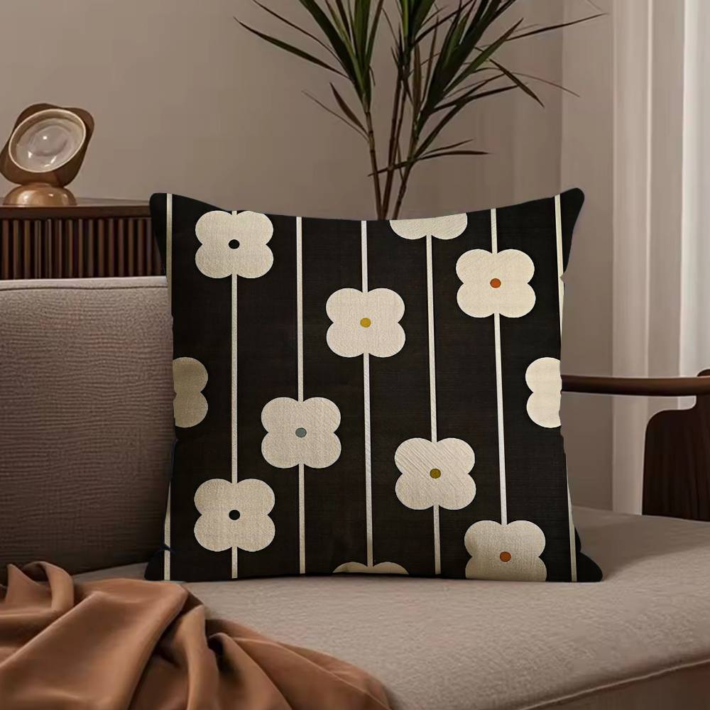 Fashion O-Orla k-Kiely Flower Pillow Case Anti-dustmite Pillowcase Invisible zipper silky short plush Sofa cushion cover