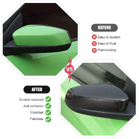 RT-TCZ Carbon Fiber Rearview Side Mirror Decoration Trim Cover Accessories for Ford Mustang 2009 2010 2011 2012 2013