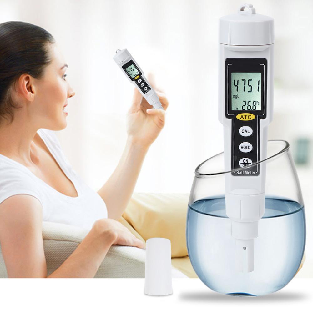 CT3081 Portable Digital Salinometer Salinity Temperature Humidity Tester Meter for Salt Water Pool