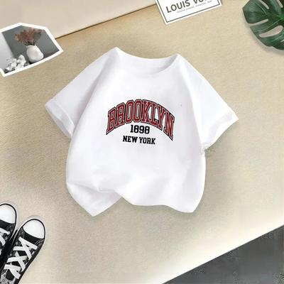 Cotton T Shirt Boy Girl T-shirts Kid Children Letter Clothes Baby Black Tops Gift Present