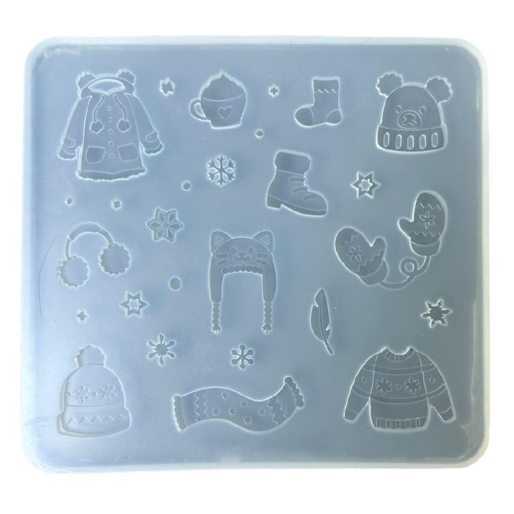 Flexible Candy Molds Candy Food Moulds Winter Clothes Shape Clay Food Moulds Fondant Molds Silicone Texture for Candy 1