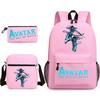 Large Capacity Schoolbag with Shoulder Strap; Student Three-piece Pencil Case Set