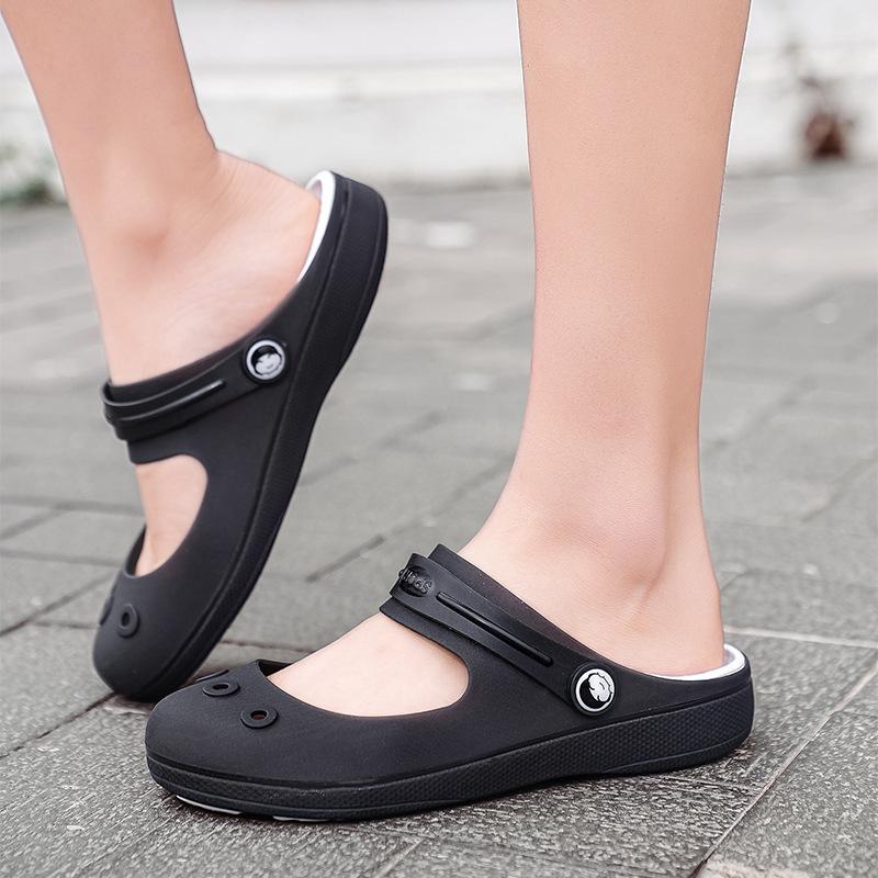 Sandales pour femmes 2025 nouvel été extérieur EVA tempérament fond plat deux en un chaussures à trou d'orteil