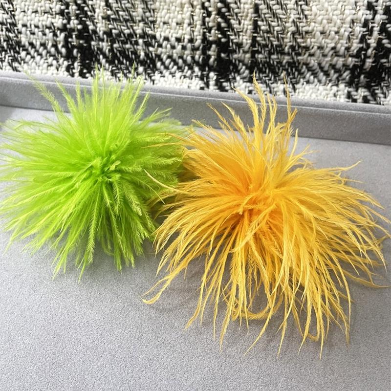 Feather Brooch Scarf Clip Brooches Lapel Pins Dress Accessories Ostrich Feather Material Corsage Pin Feather Lapel Pins